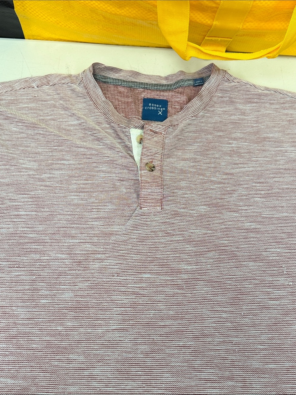 Essex Crossing Men's Heathered Henley Shirt loved worn size XL ADI